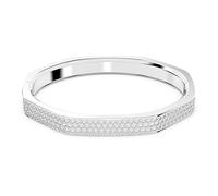 Swarovski Dextera Rhodium Plated White Octagon Bangle - Size L - Crystal / Rhodium Plated