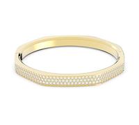 Swarovski Dextera Bangle, Pavé, White Crystals in a Gold Tone Plated Setting, from the Dextera Collection, Size Extra Large