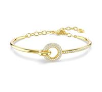Swarovski Dextera Bangle, Round Cut, White, Gold-Tone Plated