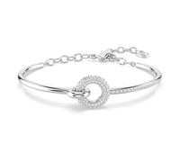 Swarovski Dextera Bangle, Round Cut, White, Rhodium Plated
