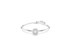Swarovski Dextera bangle, Round cut, White, Rhodium plated
