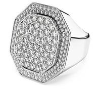 Swarovski Dextera cocktail ring, Octagon shape, White, Rhodium plated, 50