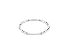 Dextera bangle, Octagon shape, Round cut, White, Rhodium plated