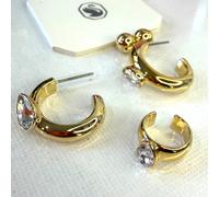 Swarovski Dextera Ear Cuff Gold Tone Pave Crystals White Jewellery 5663262 NEW