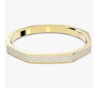Swarovski Dextera Gold-Tone Plated White Octagon Bangle - Signature - Size M - Crystal / Gold-Tone Plated