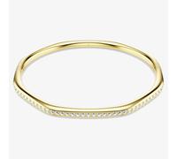 Swarovski Dextera Octagon Bangle Bracelet, Clear Round-Cut Crystals in a Gold-Tone Finished Setting, Size L, Part of the Dextera Collection