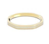 Swarovski Dextera Gold-Tone Plated White Octagon Bangle - Signature - Size M - Crystal / Gold-Tone Plated