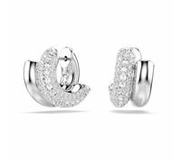Swarovski Dextera Hoop Earrings, Round Cut, Mini, White, Rhodium Plated