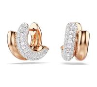 Swarovski Dextera hoop earrings, Round cut, Mini, White, Rose gold-tone plated