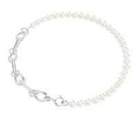 Swarovski - Dextera Necklace, Crystal Pearl, Mixed Links, White, Rhodium Plated