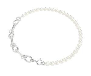 Swarovski - Dextera Necklace, Crystal Pearl, Mixed Links, White, Rhodium Plated