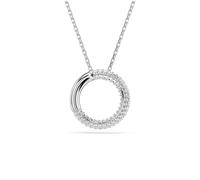 Swarovski Dextera Pendant Necklace, Clear Pavé Crystals in a Rhodium-Finished Setting, Part of the Dextera Collection