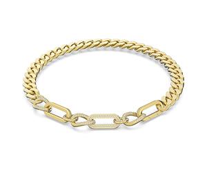 Swarovski Dextera necklace, Statement, Mixed links, White, Gold-tone plated