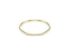 Swarovski Dextera Octagon Bangle Bracelet, Clear Round-Cut Crystals in a Gold-Tone Finished Setting, Size L, Part of the Dextera Collection