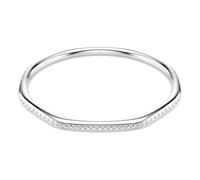 Swarovski Dextera Octagon Bangle Bracelet, Clear Round-Cut Crystals in a Rhodium-Finished Setting, Size M, Part of the Dextera Collection