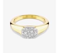 Swarovski Dextera Octagon Gold Tone Plated White Crystal Ring 5732854 55