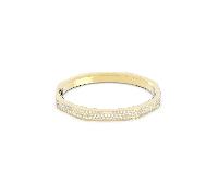 Swarovski Dextera Octagon Pavé White Gold-Tone Plated Bangle - Size M - Swarovski Crystal / Gold-tone Plated
