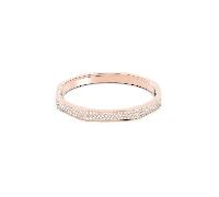 Swarovski Dextera Octagon Pavé White Rose Gold-Tone Plated Bangle - Size M - Swarovski Crystal / Rose Gold-tone Plated