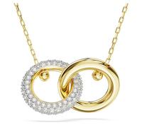 Swarovski Dextera White Interlocking Loop Gold Tone Plated Necklace 5668820