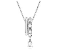 Swarovski Dextera Pendant Necklace, White Pavé Crystals Interlocked with a Gold-Tone Plated Ring on a Gold-Tone Plated Chain, from the Dextera Collection