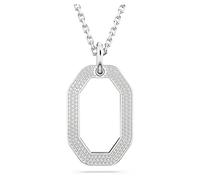 Swarovski Dextera pendant, Octagon shape, Pavé, White, Rhodium plated