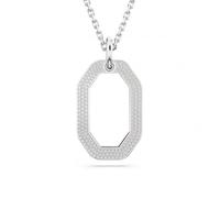 Swarovski Dextera pendant, Octagon shape, Pavé, White, Rhodium plated
