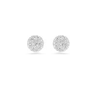 Swarovski Dextera Rhodium Plated Round Cut Sphere Stud Earrings, White, 0.6 cm x 0.6 cm, Crystal, Crystals