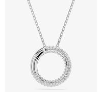Swarovski Dextera Pendant Necklace, Clear Pavé Crystals in a Rhodium-Finished Setting, Part of the Dextera Collection