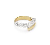 Dextera ring, White, Gold-tone plated