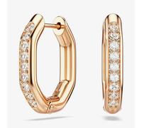 Swarovski Dextera Rose Gold Tone Crystal Hoop Earrings 5743798