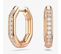 Swarovski Dextera Rose Gold Tone Crystal Hoop Earrings 5743798