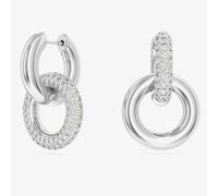 Swarovski Dextera White Interlocking Loop Rhodium Plated Earrings 5671807