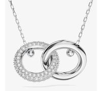 Swarovski Dextera White Interlocking Loop Rhodium Plated Necklace 5670251