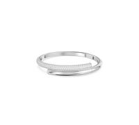 Swarovski Dextera White Rhodium Plated Bangle - Polished Quality | Acotis - Size L - Swarovski Crystal / Rhodium Plated