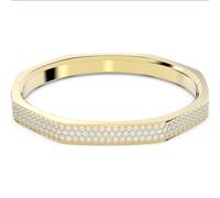 Swarovski Dextera Yellow Gold Tone Plated Large Octagon White Crystal Bangle - Gold