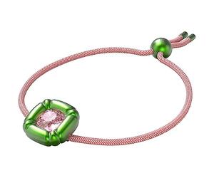 Swarovski Dulcis bracelet, Cushion cut crystals, Green
