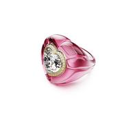 Swarovski Dulcis cocktail ring, Heart cut, Pavé, Heart, Pink, 52