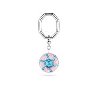 Swarovski Dulcis key ring, Round cut, Blue, Rhodium plated