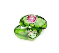 Dulcis cuff, Set (2), Octagon cut, Pavé, Multicoloured, Gold-tone plated