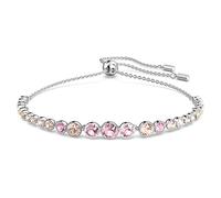 Swarovski Emily Bracelet, Pink Round Cut Crystals in a Rhodium Plated Setting, from the Emily Collection