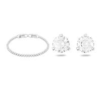 Swarovski Emily bracelet, Round cut, White, Rhodium plated