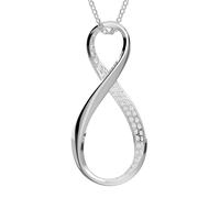 Exist pendant, Infinity, White, Rhodium plated