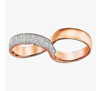 Swarovski Exist Rose Gold Tone Infinity Ring 5221588-52 (L1/2) Rose Gold
