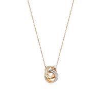 Swarovski Further pendant, Pavé, Intertwined circles, White, Rose-gold tone plated