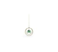 Swarovski Garden Tales Holly Leaves Ornament, Green and Red Crystals with Champagne Gold Tone Finish Metal on Gold Tone Ribbon, Part of the Garden