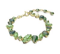 Swarovski Gema bracelet, Mixed cuts, Green, Gold-tone plated