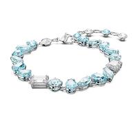Swarovski Gema Bracelet, Blue and White Mixed-Cut Crystals in a Rhodium Plated Setting, from the Gema Collection