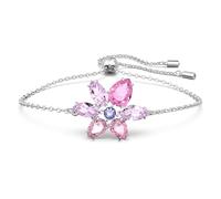 Swarovski Gema bracelet, Mixed cuts, Flower, Pink, Rhodium plated