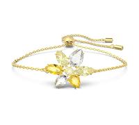Swarovski Gema bracelet, Mixed cuts, Flower, Yellow, Gold-tone plated