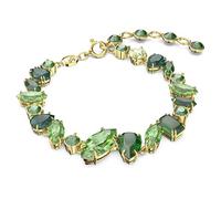 Swarovski Gema bracelet, Mixed cuts, Green, Gold-tone plated